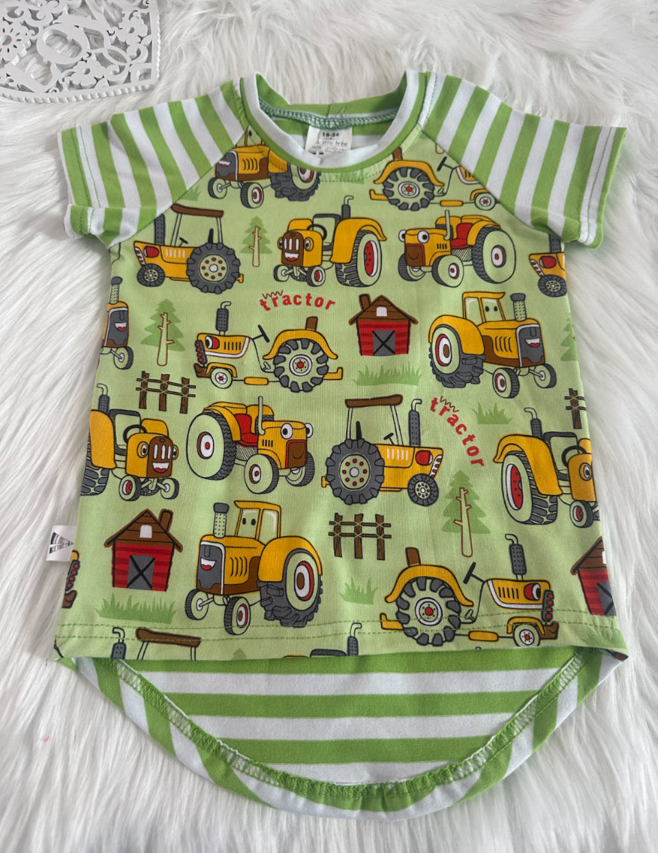 Tractor Tee lime green