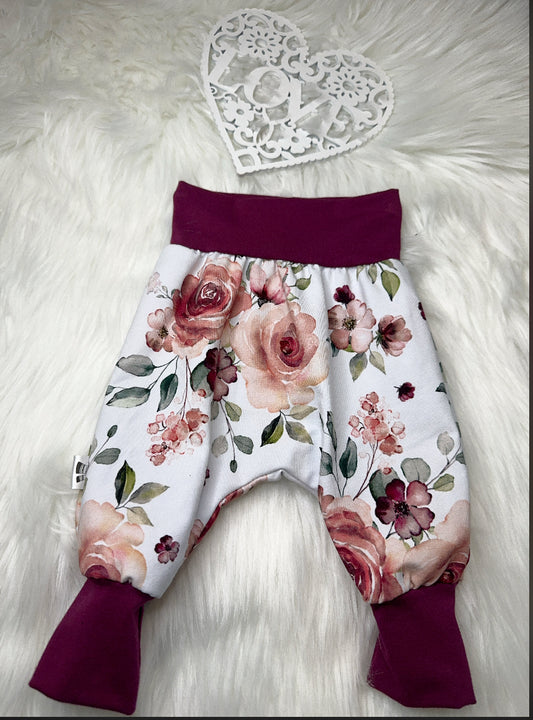Raspberry Floral Slouchies
